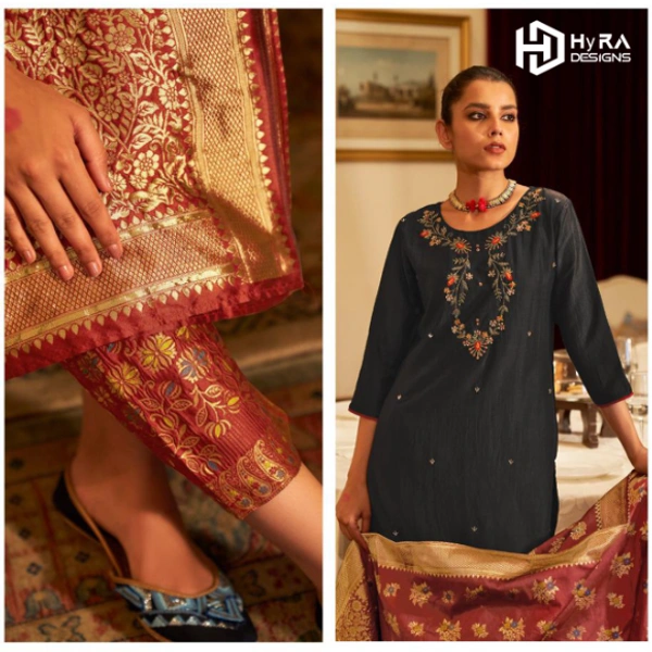 Signature Kurti - L, Blue & Red, T-80003